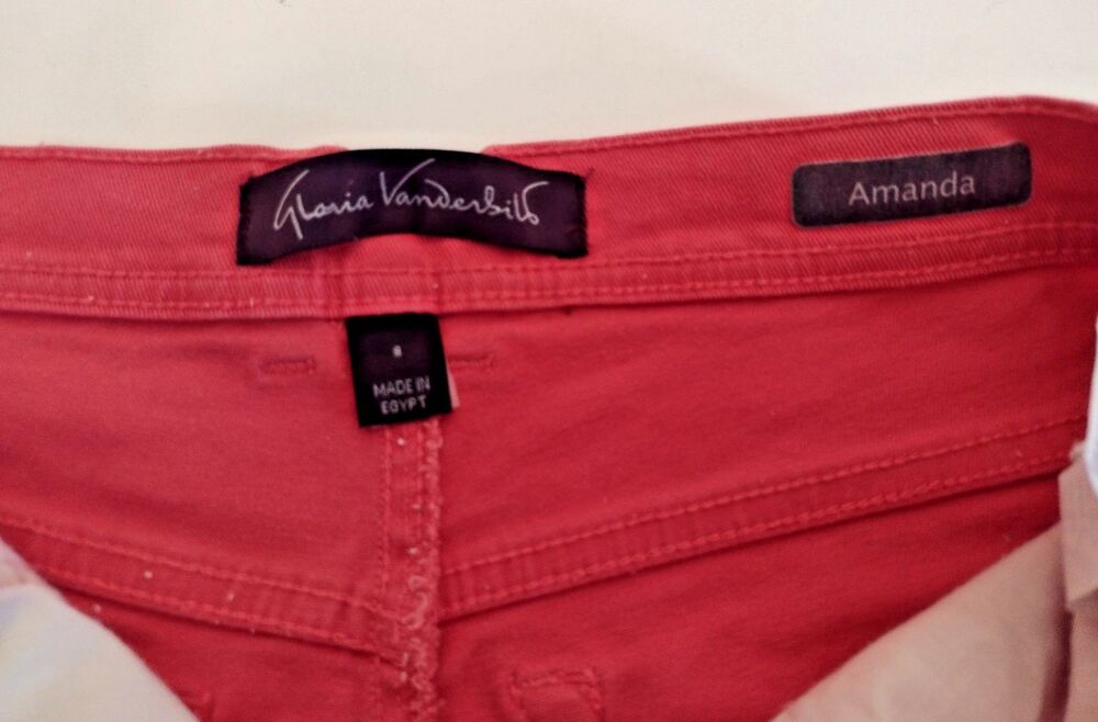 Gloria Vanderbilt Womens Size 8 Short Amanda Straight Leg Coral Denim Jeans - Picture 7 of 9